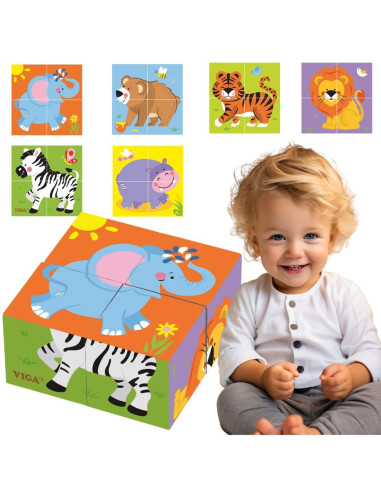 Viga Wooden Zoo Puzzle 4 Pieces