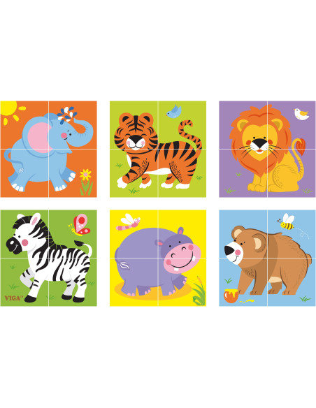 Viga Wooden Zoo Puzzle 4 Pieces