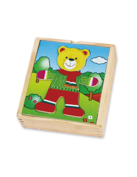 VIGA Medinė dėlionė Edukacinė dėlionė Aprenk meškiuką berniuką