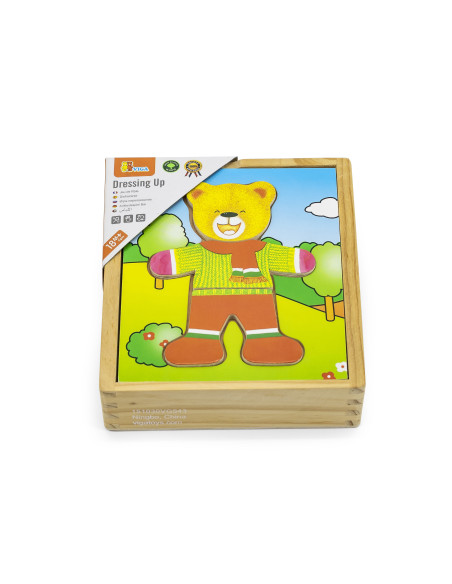 VIGA Medinė dėlionė Edukacinė dėlionė Aprenk meškiuką berniuką