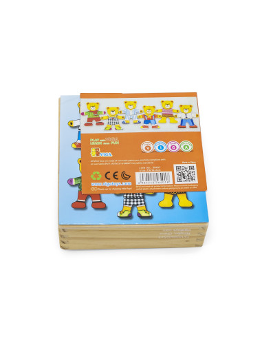 VIGA Medinė dėlionė Edukacinė dėlionė Aprenk meškiuką berniuką