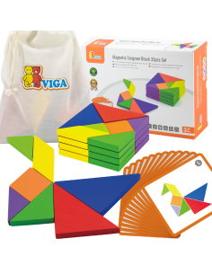 VIGA Tangram medinis loginis žaidimas Dėlionė sertifikuota FSC