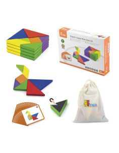 VIGA Tangram medinis loginis žaidimas Dėlionė sertifikuota FSC 2