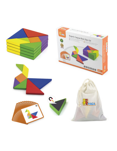 VIGA Tangram medinis loginis žaidimas Dėlionė sertifikuota FSC