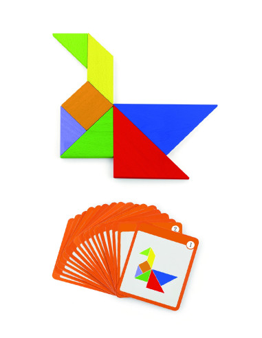 VIGA Tangram medinis loginis žaidimas Dėlionė sertifikuota FSC