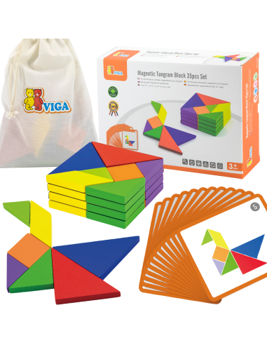 VIGA Tangram medinis loginis žaidimas Dėlionė sertifikuota FSC