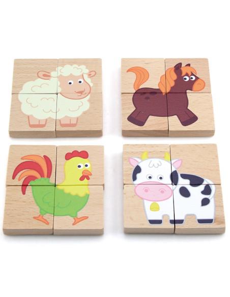 VIGA Medinė magnetinė dėlionė "Animals Jigsaw Puzzle" FSC sertifikuota
