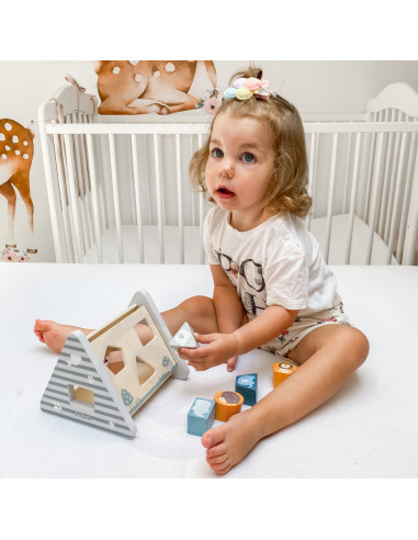 VIGA PolarB Wooden sorter with pyramid blocks Puzzle