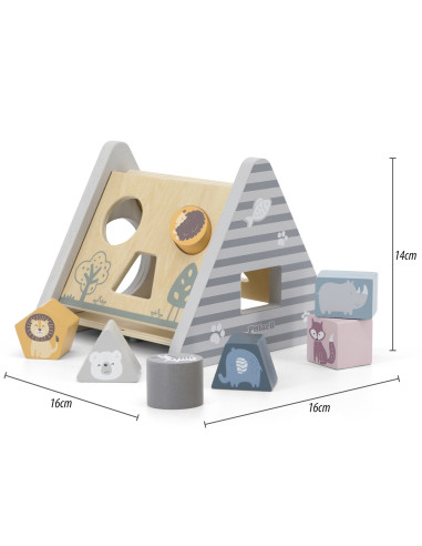 VIGA PolarB Wooden sorter with pyramid blocks Puzzle
