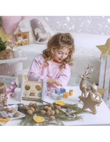 VIGA PolarB Wooden sorter with pyramid blocks Puzzle