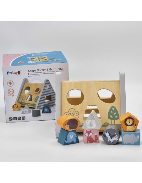 VIGA PolarB Wooden sorter with pyramid blocks Puzzle