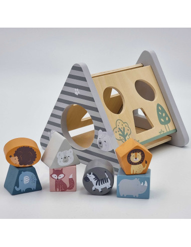 VIGA PolarB Wooden sorter with pyramid blocks Puzzle