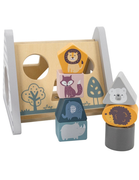 VIGA PolarB Wooden sorter with pyramid blocks Puzzle