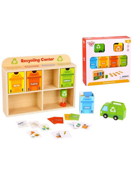 TOOKY TOY Wooden Recycling Center Educational Sorter