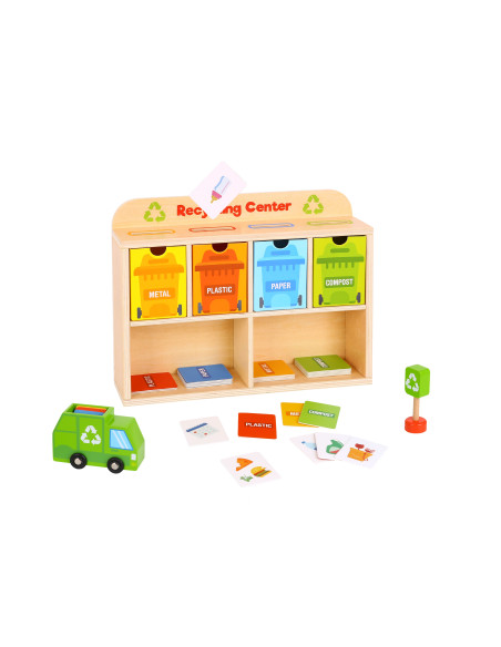 TOOKY TOY Wooden Recycling Center Educational Sorter