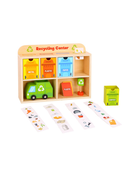 TOOKY TOY Wooden Recycling Center Educational Sorter