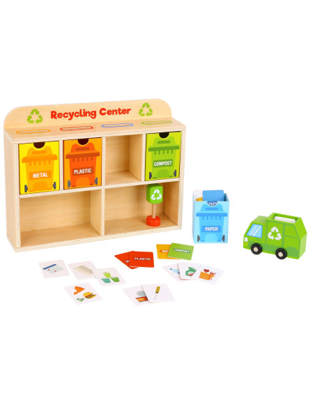 TOOKY TOY Wooden Recycling Center Educational Sorter