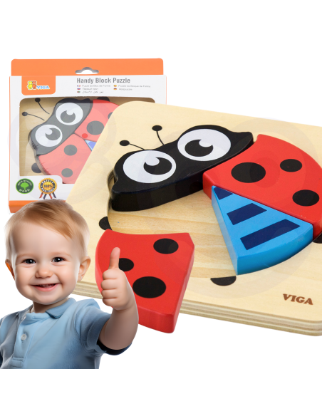 VIGA Baby's First Wooden Puzzle Ladybug