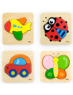VIGA Pirmoji kūdikio medinė dėlionė drugelis 2