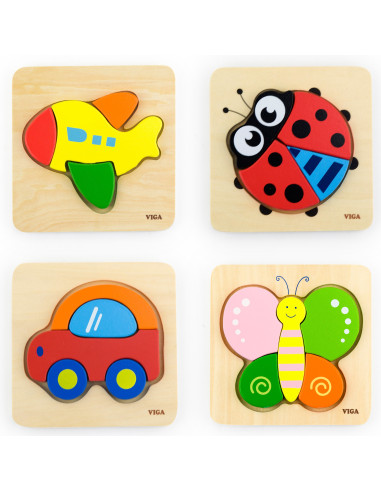 VIGA Pirmoji kūdikio medinė dėlionė drugelis