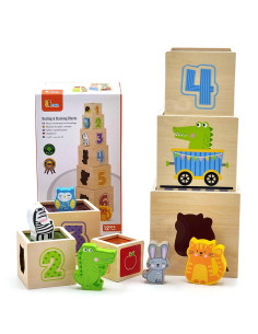 VIGA Medinės piramidės Dėlionės Dėlionių rūšiuoklė Montessori