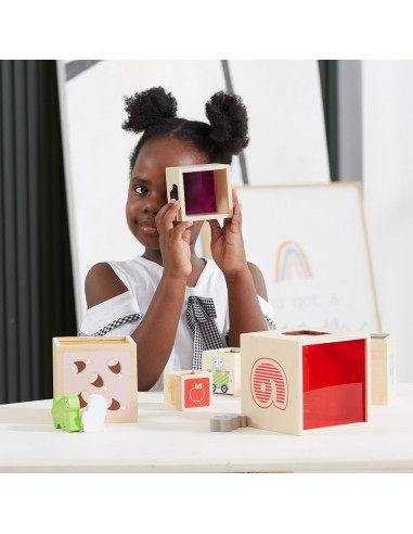 VIGA Wooden Pyramid Puzzle Blocks Sorter Montessori