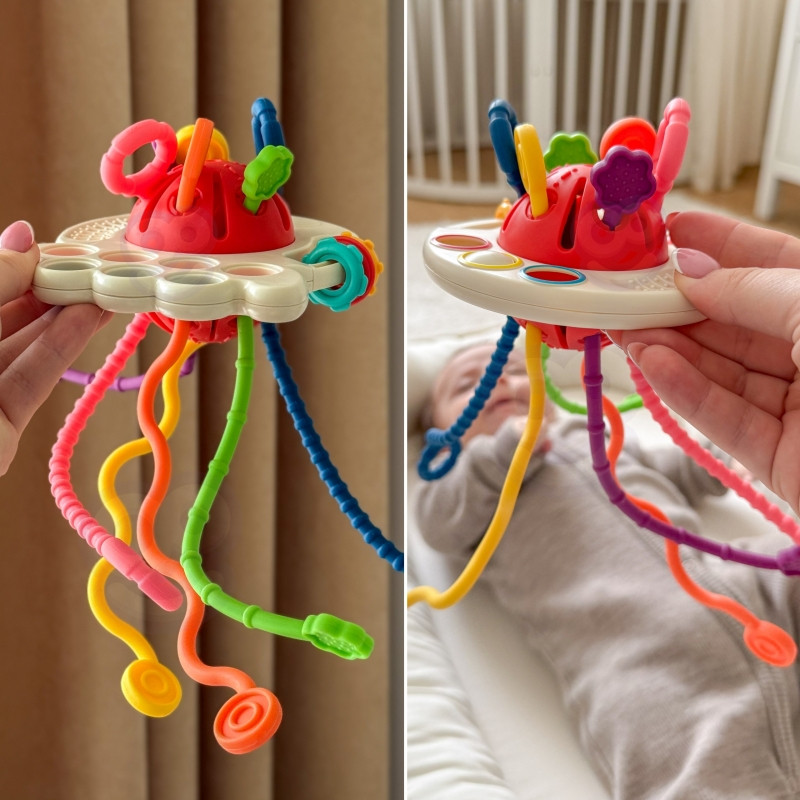 WOOPIE BABY Sensorinis žaislas Montessori kramtukas, daugiafunkcinis 0+