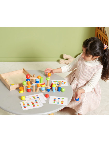 VIGA Wooden Geometric Blocks Puzzle 52 pcs.