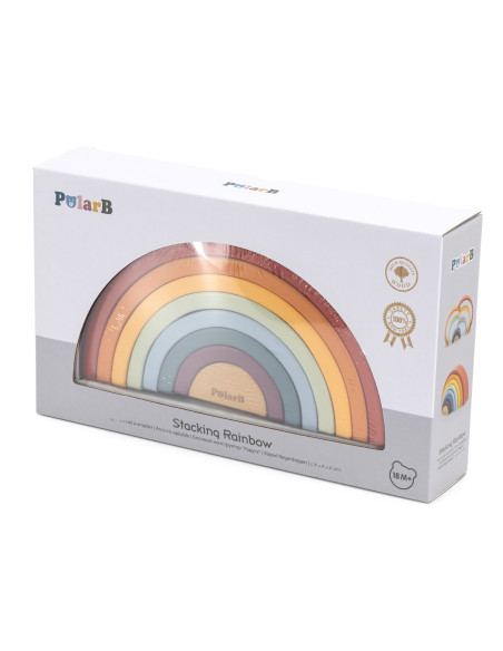 VIGA PolarB Medinė vaivorykštės dėlionė Kūrybinės Montessori kaladėlės