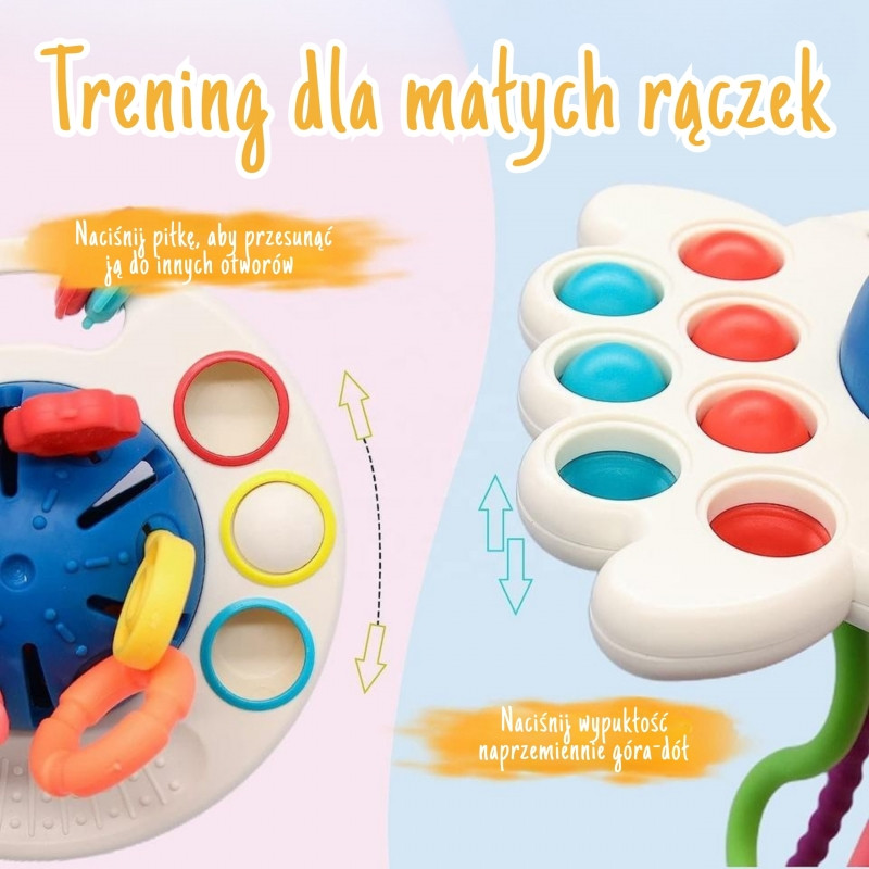 WOOPIE BABY Sensorinis žaislas Montessori kramtukas, daugiafunkcinis 0+