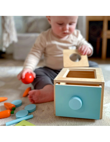 WOOPIE GREEN Wooden Educational Drawer 4-in-1 Montessori Sorter Carrot Game FSC