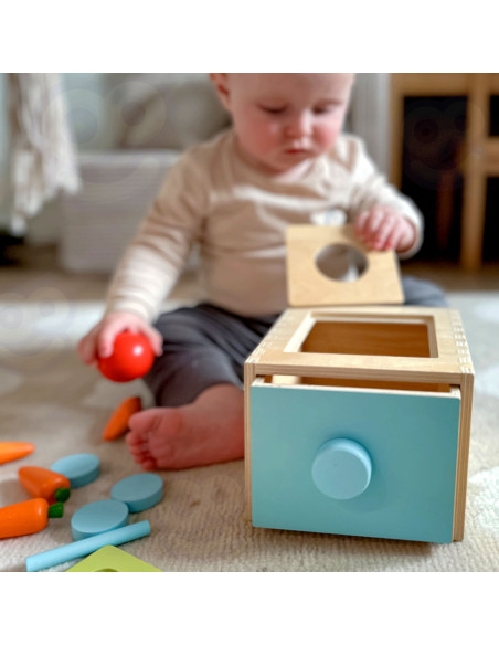 WOOPIE GREEN Wooden Educational Drawer 4-in-1 Montessori Sorter Carrot Game FSC