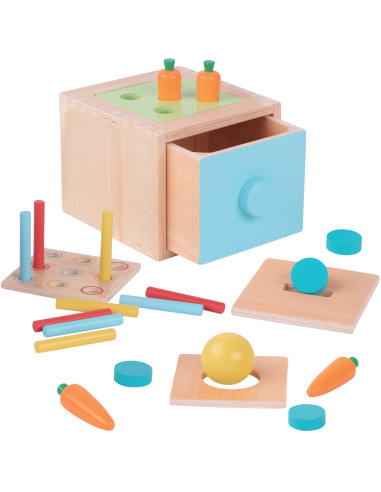 WOOPIE GREEN Wooden Educational Drawer 4-in-1 Montessori Sorter Carrot Game FSC