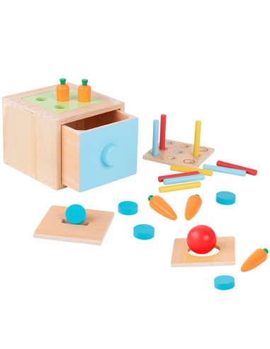 WOOPIE GREEN Wooden Educational Drawer 4-in-1 Montessori Sorter Carrot Game FSC