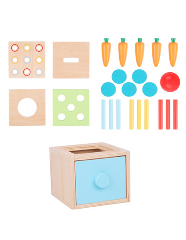 WOOPIE GREEN Wooden Educational Drawer 4-in-1 Montessori Sorter Carrot Game FSC