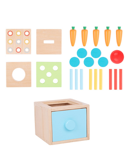 WOOPIE GREEN Wooden Educational Drawer 4-in-1 Montessori Sorter Carrot Game FSC