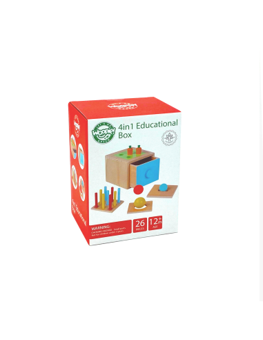 WOOPIE GREEN Wooden Educational Drawer 4-in-1 Montessori Sorter Carrot Game FSC