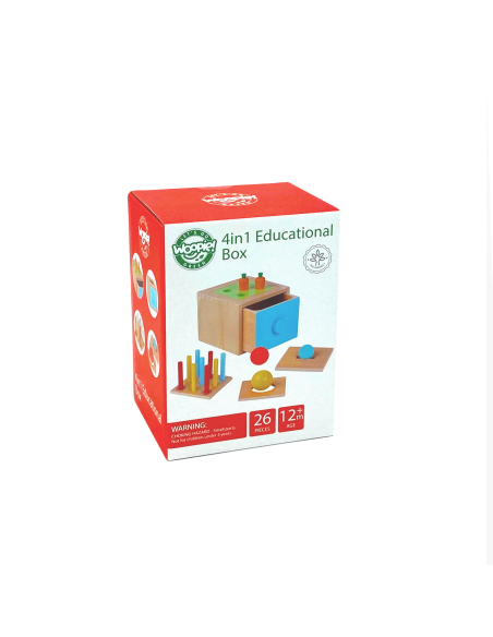 WOOPIE GREEN Wooden Educational Drawer 4-in-1 Montessori Sorter Carrot Game FSC