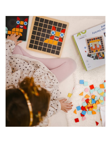 TOOKY TOY Medinė mozaika Montessori dėlionė