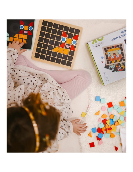 TOOKY TOY Medinė mozaika Montessori dėlionė