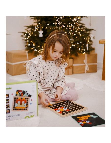 TOOKY TOY Medinė mozaika Montessori dėlionė