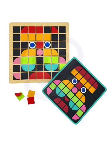 TOOKY TOY Medinė mozaika Montessori dėlionė