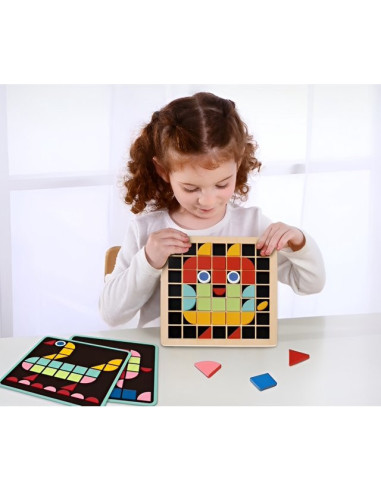 TOOKY TOY Medinė mozaika Montessori dėlionė