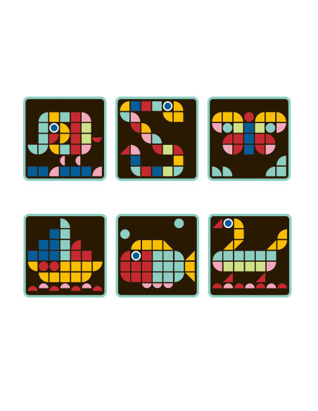 TOOKY TOY Medinė mozaika Montessori dėlionė