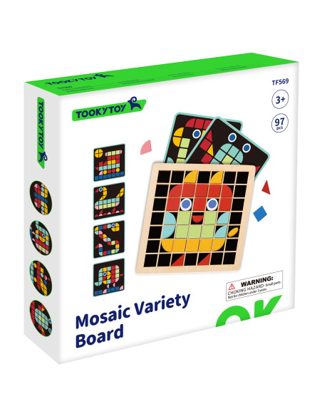 TOOKY TOY Medinė mozaika Montessori dėlionė