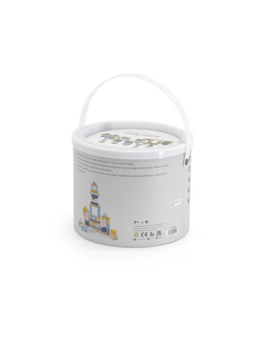 Набор деревянных кубиков VIGA PolarB в ведёрке - 60 штук