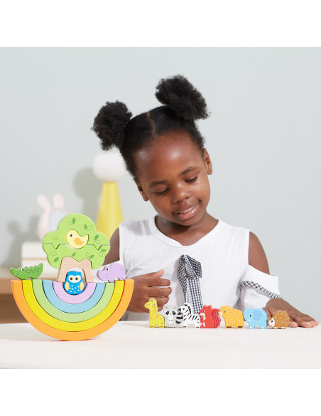 VIGA Wooden Rainbow Puzzle Creative Montessori Blocks