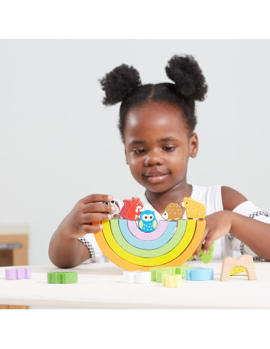 VIGA Wooden Rainbow Puzzle Creative Montessori Blocks