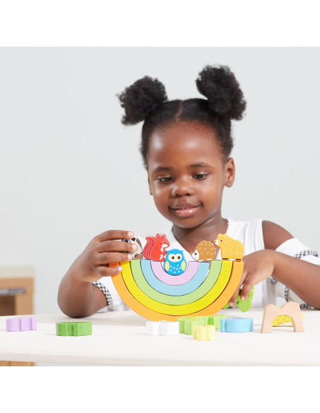 VIGA Wooden Rainbow Puzzle Creative Montessori Blocks