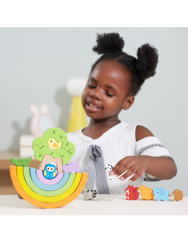 VIGA Wooden Rainbow Puzzle Creative Montessori Blocks